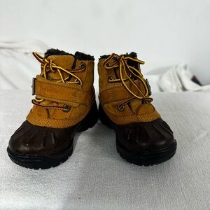 Timberland Kids Brown and Tan Boots 5T